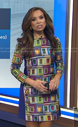 Adelle's multicolor window photo print dress on Today