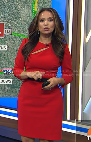 Adelle's red cutout dress on Today