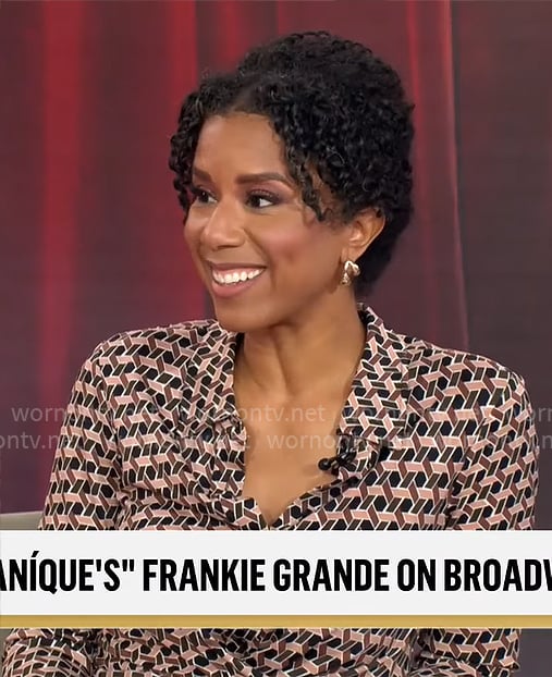 Adriana Diaz's printed jumpsuit on CBS Mornings