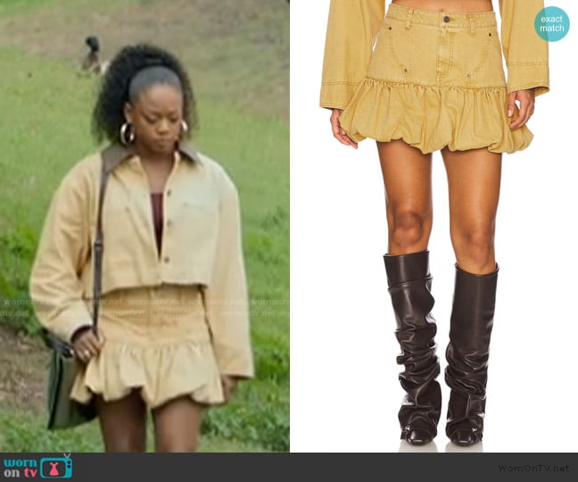 AFRM Zell Bubble Skirt worn by Izzy Letts (Jazz Raycole) on The Lincoln Lawyer