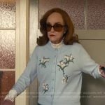 Agnes’s blue floral cardigan on The Burbs