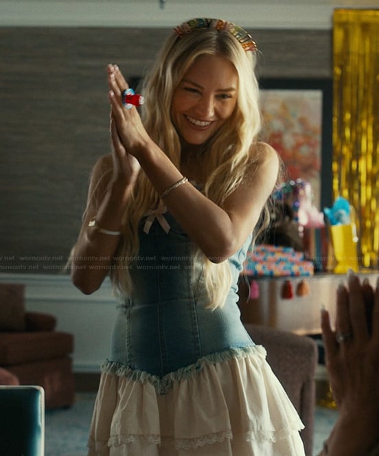 Ainsley denim mixed media mini dress on Landman