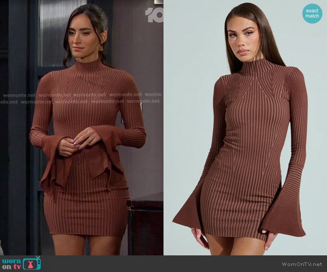 Akira All Caught Up Knit Mini Dress worn by Gabi Hernandez (Cherie Jimenez) on Days of our Lives