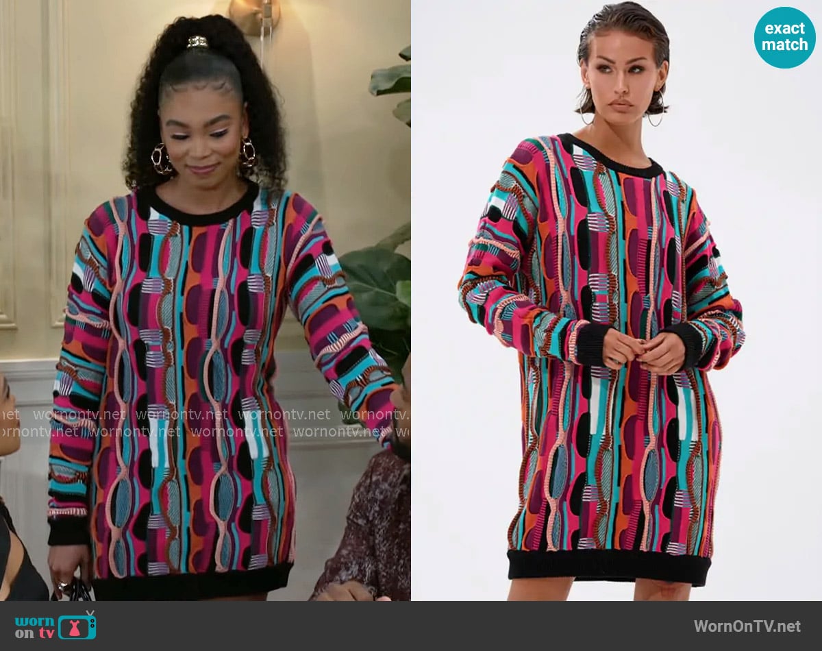 Akira Carlton Could Never Knit Sweater Dress worn by Chelsea Hamilton (RhonniRose Mantilla) on Beyond the Gates
