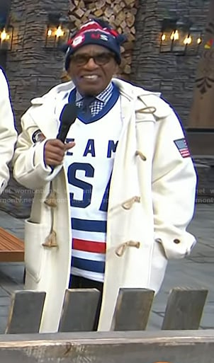 Al Roker’s white toggle coat on Today