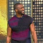 Aldis Hodge’s tie dye knit vest on Tamron Hall Show
