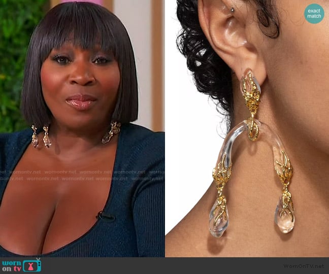 Alexis Bittar Liquid Vine Lucite Mobile Earrings worn by Bevy Smith on Sherri