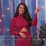 Alexis’s pink cutout dress on The Price is Right