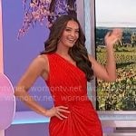Alexis’s red one shoulder mini dress on The Price is Right