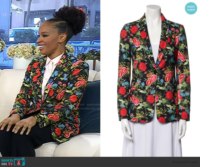 Alice + Olivia Floral Print Blazer worn by Amber Ruffin on Today