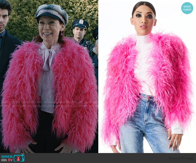 Alice + Olivia Kidman Feathered Jacket worn by Elsbeth Tascioni (Carrie Preston) on Elsbeth