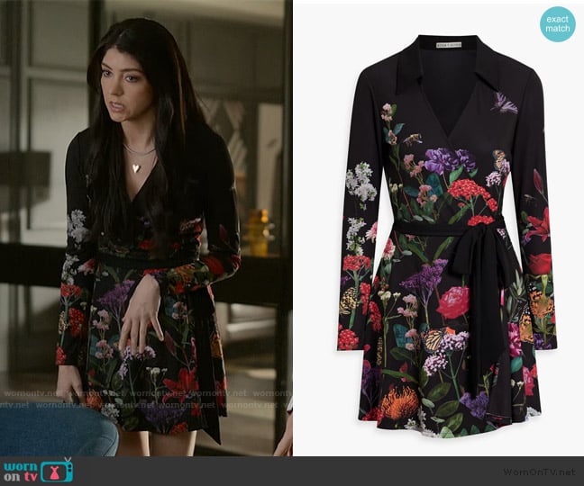 Alice + Olivia Millicent floral-print crepe mini wrap dress worn by Sydney  on The Lincoln Lawyer