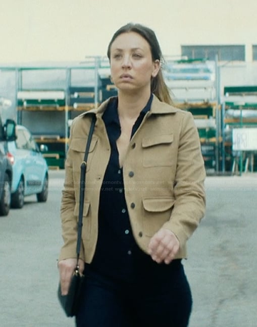 Alice's khaki utility jacket on Vanished