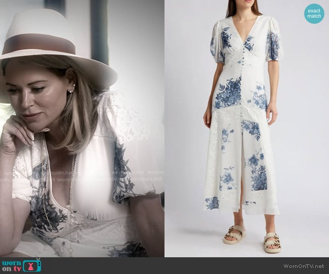 All Saints Dinah Dekorah Floral Maxi Dress worn by Amanda Frances on The Real Housewives of Beverly Hills