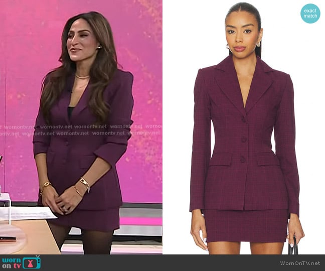 Ami Desai’s purple mini skirt on Today