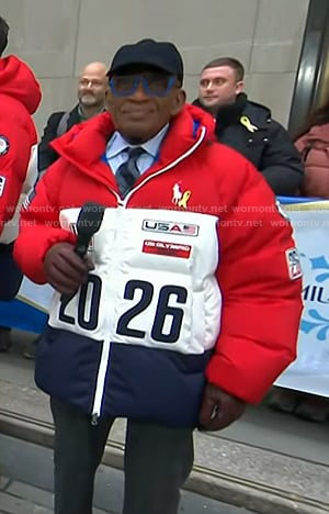 Al's red, white and navy puffer jacket on Today