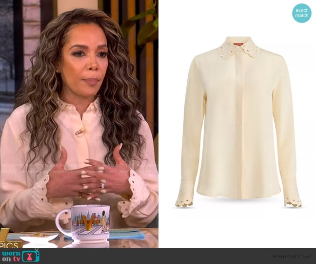 Altuzarra Chika Silk Top worn by Sunny Hostin on The View