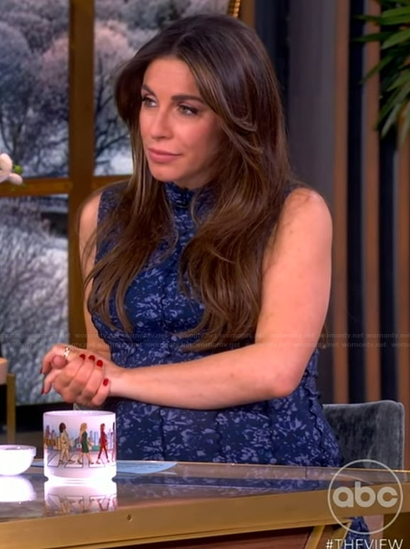 Alyssa’s blue floral print maxi dress on The View