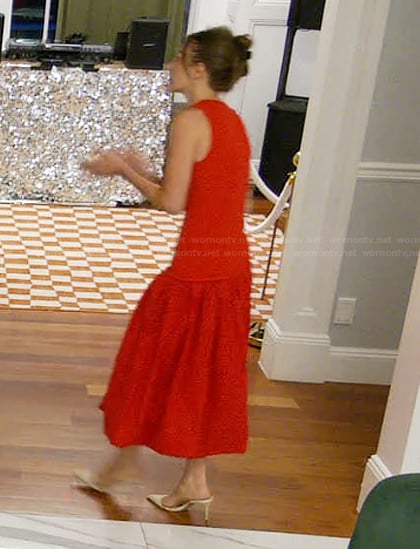 Amanda's red sleeveless dress on Summer House