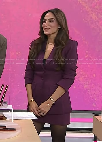 Ami Desai’s purple blazer and mini skirt on Today