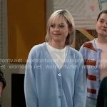 Maxie's blue v-neck cardigan on General Hospital