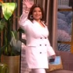 Ana’s white double breasted dress and pants on The View