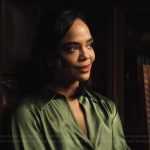 Anna’s green silk blouse on His & Hers