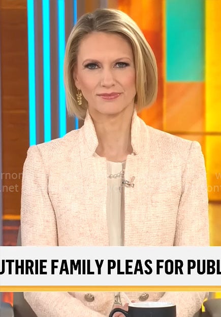 Anna Schecter’s peach blazer on CBS Mornings