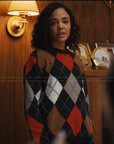 Anna's argyle knit sweater on His & Hers