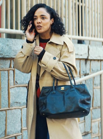 Anna's beige trench coat on His & Hers