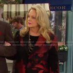 Anna’s black and red floral jacket on Days of our Lives