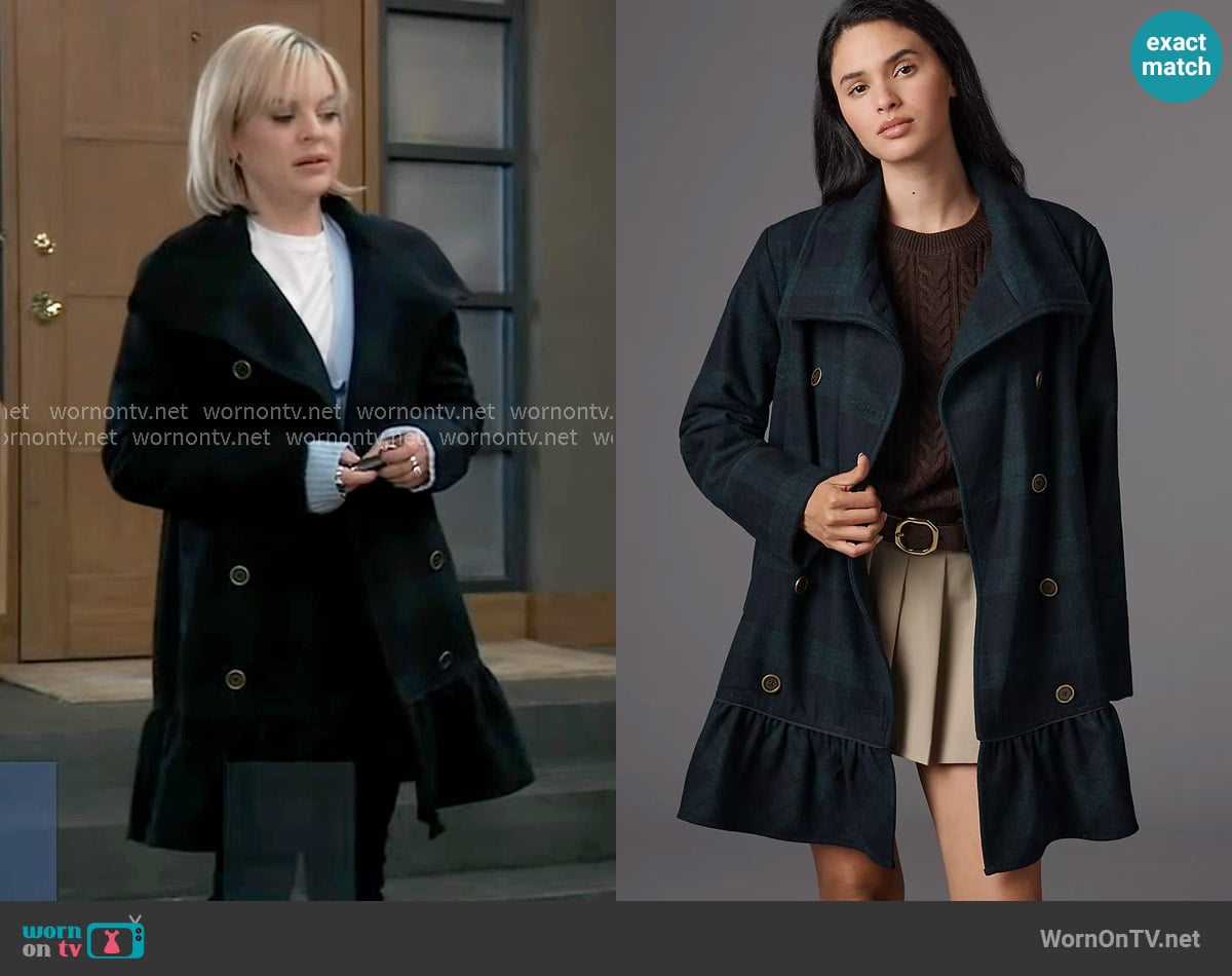 Maxie’s dark plaid coat on General Hospital