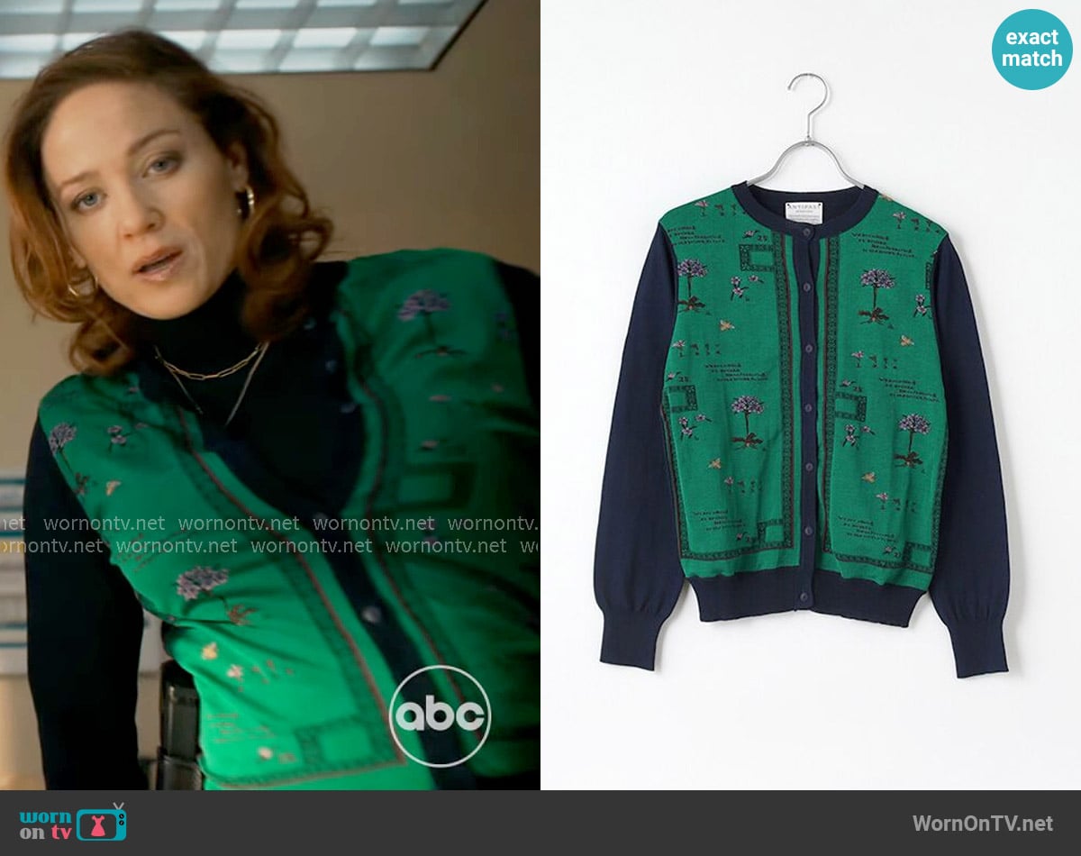 Antipast Botanical Cardigan worn by Angie Polaski (Erika Christensen) on Will Trent
