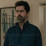 Archer’s navy quilted vest on Elsbeth