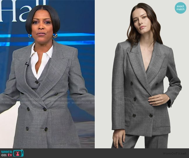Argent Chelsea Blazer in Textured Wool Twill worn by Tamron Hall on Tamron Hall Show