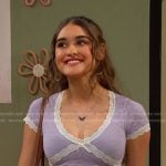 Ari's lilac lace trim crop top on Days of our Lives