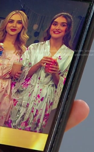 Ari’s floral lace trim robe on Days of our Lives