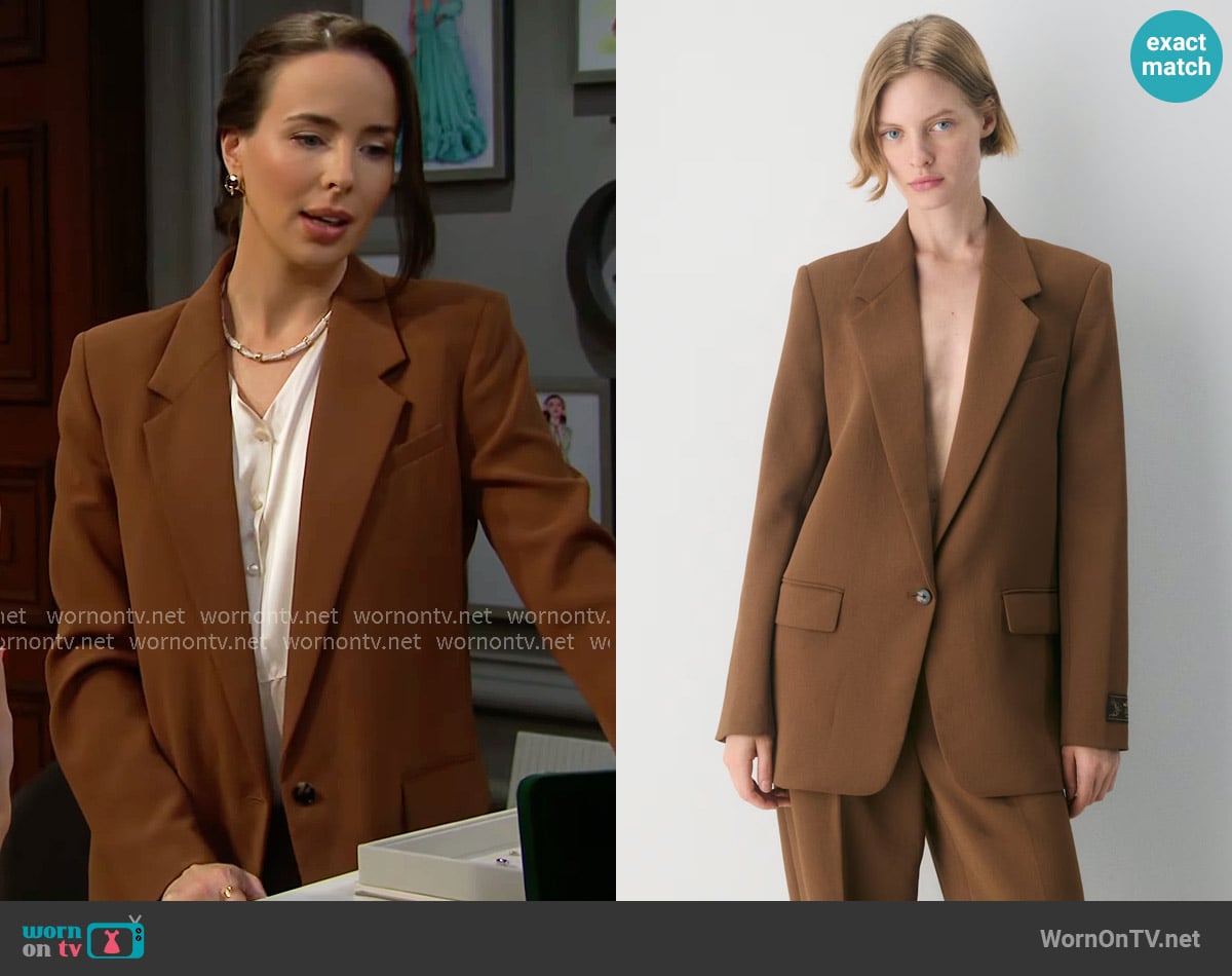Ivy’s brown blazer on The Bold and the Beautiful