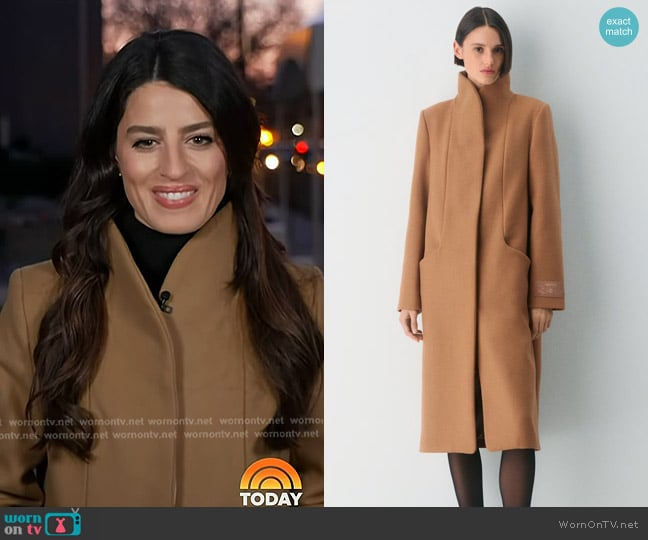 Aritzia The Cocoon Long Coat - Luxe Wool Cashmere in Saville worn by Kate Chappell on Today