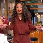 Sunny’s red drawstring pants and blouse on The View