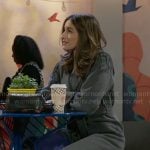 Ashley’s grey fringed coat on Beyond the Gates