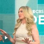 Ashley Bellman’s beige tweed dress on CBS Mornings