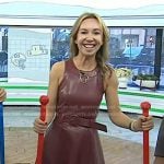 Shannon Doherty's red asymmetric leather dress on Today