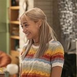 Ava's striped pointelle knit top on High Potential