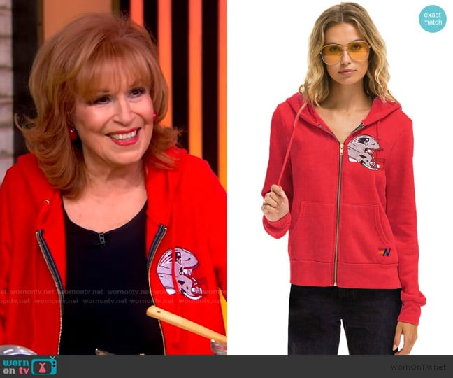 Aviator Nation New England Patriots Zip Hoodie worn by Joy Behar on The View