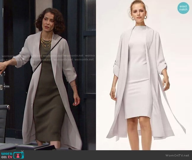Babaton at Aritzia New Kahlo Robe worn by Sarah Horton (Linsey Godfrey) on Days of our Lives