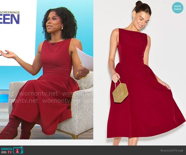 Adriana Diaz’s red sleeveless dress on CBS Mornings