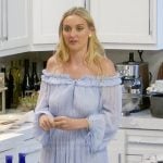 Bailey’s blue off shoulder dress on Summer House