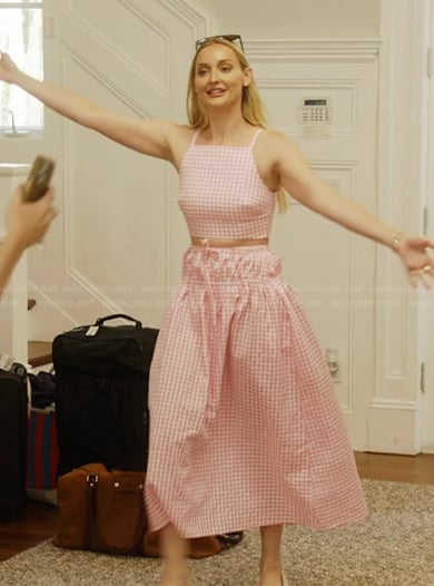 Bailey's gingham check crop top and skirt on Summer House