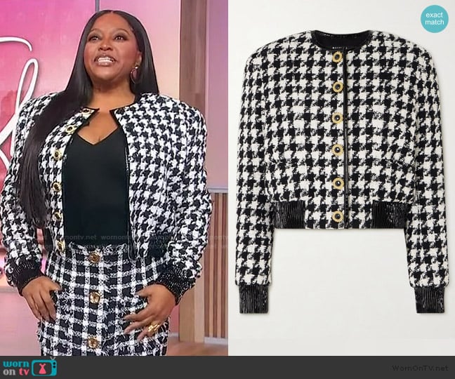 Balmain Houndstooth tweed jacket worn by Sherri Shepherd on Sherri